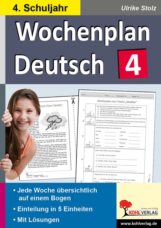 Produktbild: Wochenplan Deutsch / Klasse 4