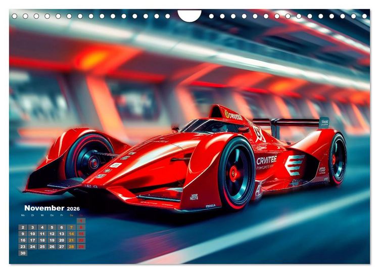 Produktbild: Formel E futuristisch (Wandkalender 2026 DIN A4 quer), CALVENDO Monatskalender