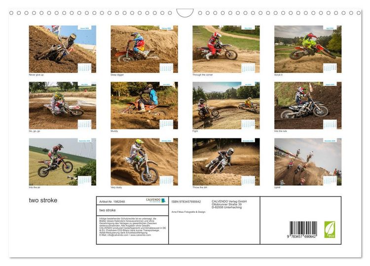 Produktbild: two stroke (Wandkalender 2026 DIN A3 quer), CALVENDO Monatskalender