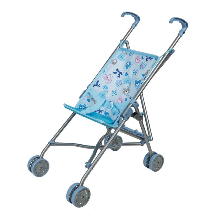 Produktbild: Idena Puppenbuggy zusammenklappbar blau 52x26x55cm Schiebeh&ouml;he 55cm