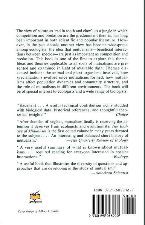 Produktbild: The Biology of Mutualism