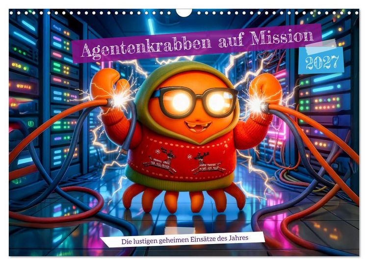 Produktbild: Agentenkrabben auf Mission - Die lustigen geheimen Eins&auml;tze des Jahres (Wandkalender 2027 DIN A3 quer), CALVENDO Monatskalender