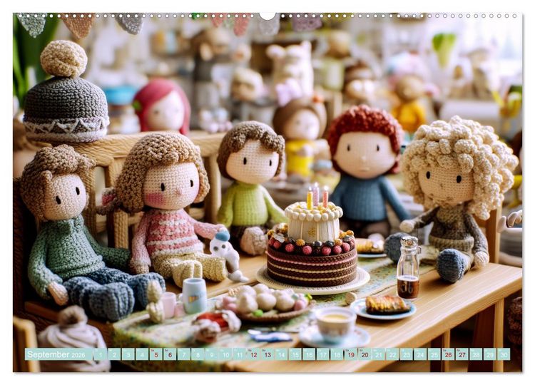 Produktbild: Amigurumi Moments. Ein fantastischer Familienalltag (hochwertiger Premium Wandkalender 2026 DIN A2 quer), Kunstdruck in Hochglanz