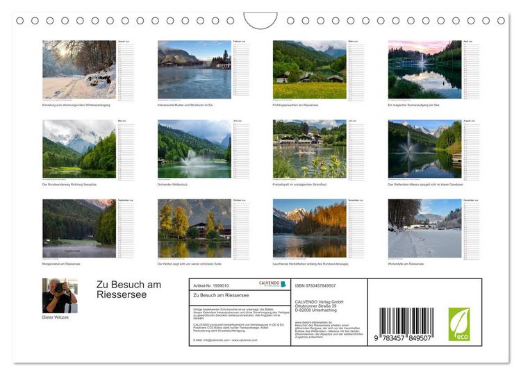 Produktbild: Zu Besuch am Riessersee (Wandkalender 2026 DIN A4 quer), CALVENDO Monatskalender