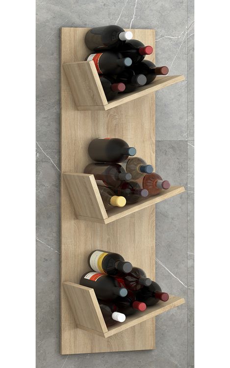Produktbild: Holz Weinregal Wandregal Flaschen Wein Vinosi