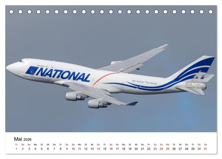 Produktbild: Boeing 747 Kalender (Tischkalender 2026 DIN A5 quer), CALVENDO Monatskalender