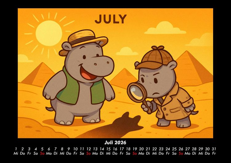 Produktbild: Sash & Sashito - Detektivmission durchs Jahr 2026 Fotokalender DIN A3