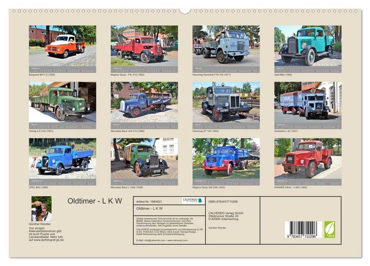 Produktbild: Oldtimer - L K W (hochwertiger Premium Wandkalender 2026 DIN A2 quer), Kunstdruck in Hochglanz