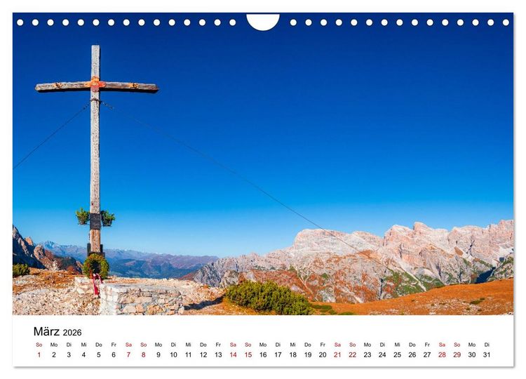 Produktbild: Dolomiten, Drei Zinnen Naturpark: Alpenlandschaften (Wandkalender 2026 DIN A4 quer), CALVENDO Monatskalender