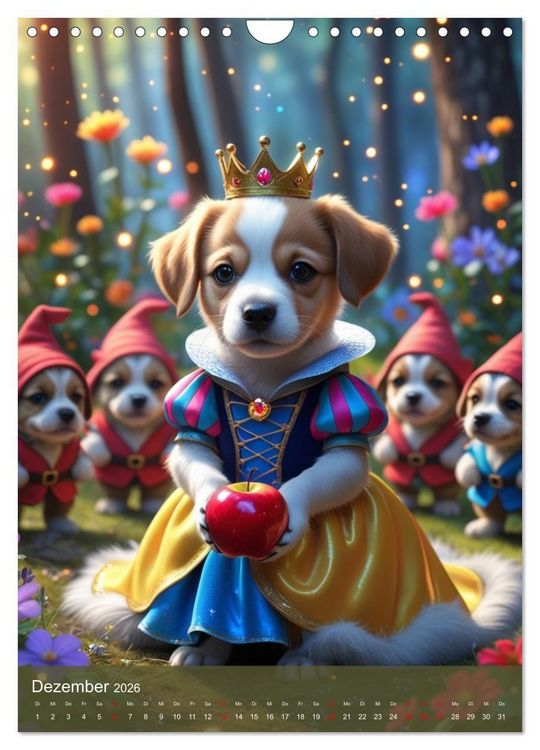 Produktbild: Puppy Tales - M&auml;rchen auf vier Pfoten (Wandkalender 2026 DIN A4 hoch), CALVENDO Monatskalender
