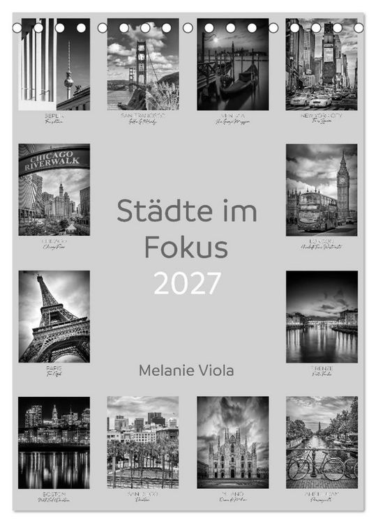 Produktbild: St&auml;dte im Fokus (Tischkalender 2027 DIN A5 hoch), CALVENDO Monatskalender