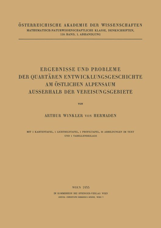 Produktbild: Ergebnisse und Probleme der Quart&auml;ren Entwicklungsgeschichte am &Ouml;stlichen Alpensaum Ausserhalb der Vereisungsgebiete
