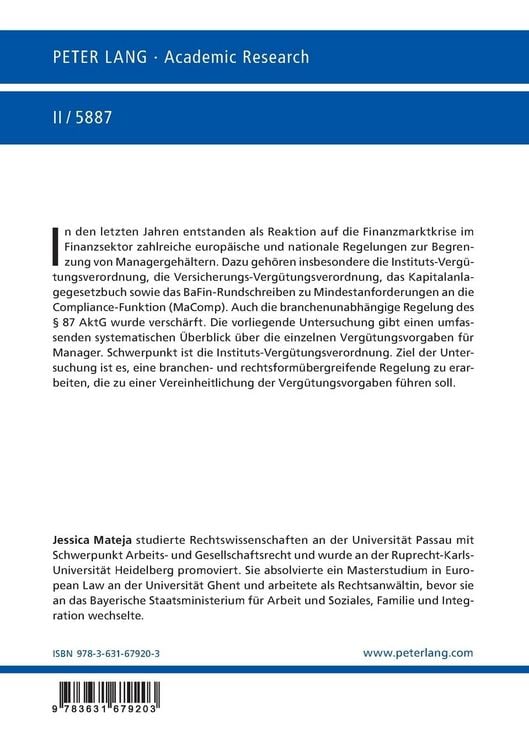Produktbild: Die Begrenzung von Managergeh&auml;ltern unter besonderer Ber&uuml;cksichtigung der Instituts-Verg&uuml;tungsverordnung