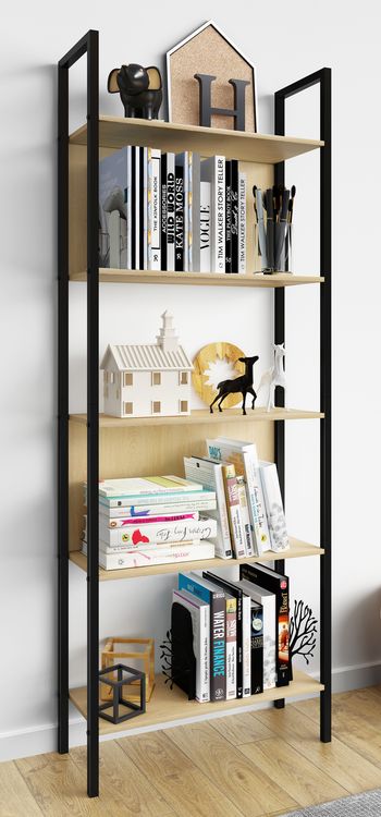 Produktbild: Holz Metall Stand Regal B&uuml;ro B&uuml;cher Flakos 5fach
