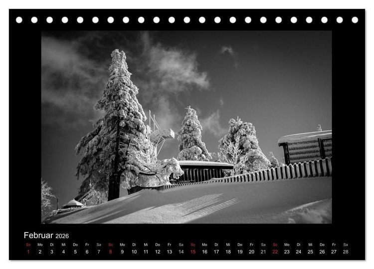 Produktbild: Harz-Bilder in monochrome (Tischkalender 2026 DIN A5 quer), CALVENDO Monatskalender