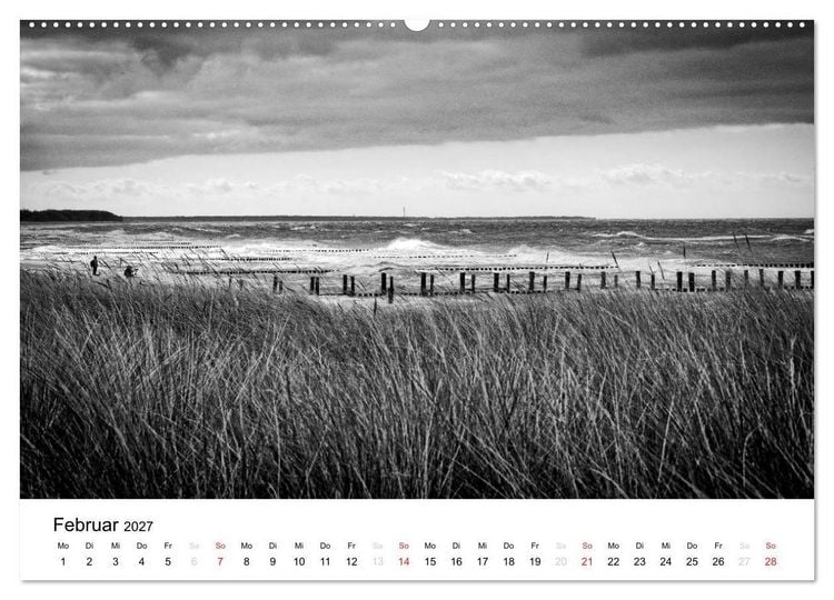 Produktbild: Ostseebad Zingst - Impressionen in Schwarz-Wei&szlig; (hochwertiger Premium Wandkalender 2027 DIN A2 quer), Kunstdruck in Hochglanz