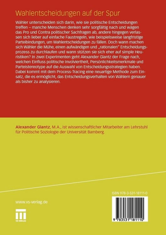 Produktbild: Wahlentscheidungen auf der Spur