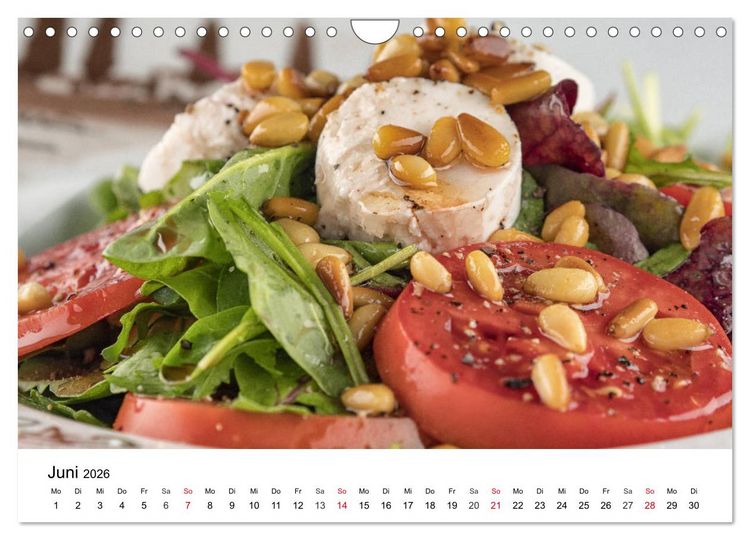 Produktbild: Vegane Gerichte. Abwechslungsreich, kreativ und k&ouml;stlich (Wandkalender 2026 DIN A4 quer), CALVENDO Monatskalender
