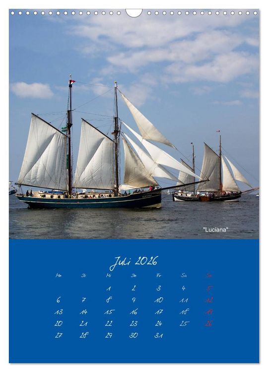 Produktbild: Unter Segeln (Wandkalender 2026 DIN A3 hoch), CALVENDO Monatskalender