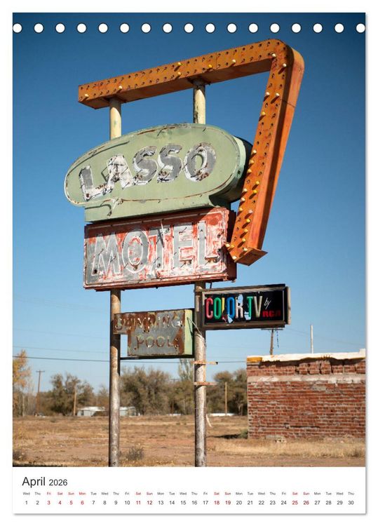Produktbild: Historic Route 66 Motel (Desk Calendar 2026 DIN A5 portrait), CALVENDO 12 Month DeskCalendar