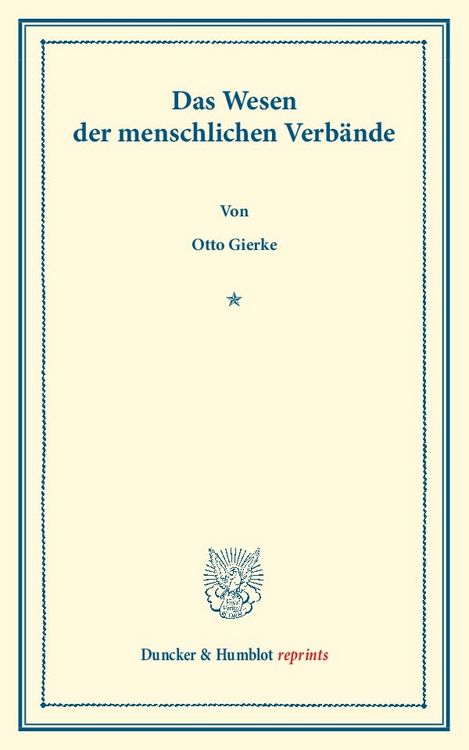 Produktbild: Das Wesen der menschlichen Verb&auml;nde.