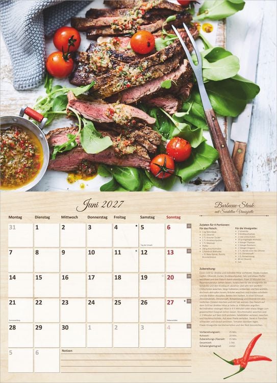 Produktbild: Der gro&szlig;e K&uuml;chenkalender - mit saisonalen Rezepten f&uuml;r Genie&szlig;er 2027