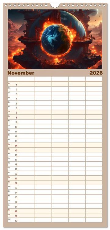 Produktbild: Familienplaner 2026 - Portale in fremde Welten - Mystische Pforten mit 5 Spalten (Wandkalender, 21 x 45 cm) CALVENDO