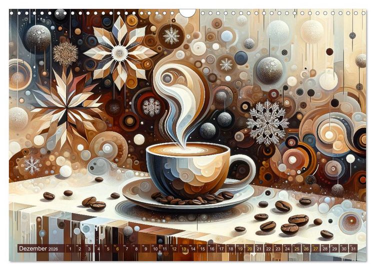 Produktbild: Kaffee & Kunst: Ein Kalender f&uuml;r Genie&szlig;er (Wandkalender 2026 DIN A3 quer), CALVENDO Monatskalender