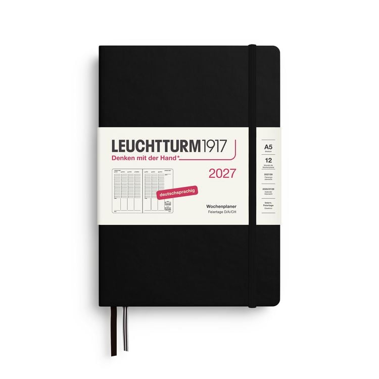 Produktbild: Wochenplaner Medium (A5) 2027, Schwarz, Deutsch