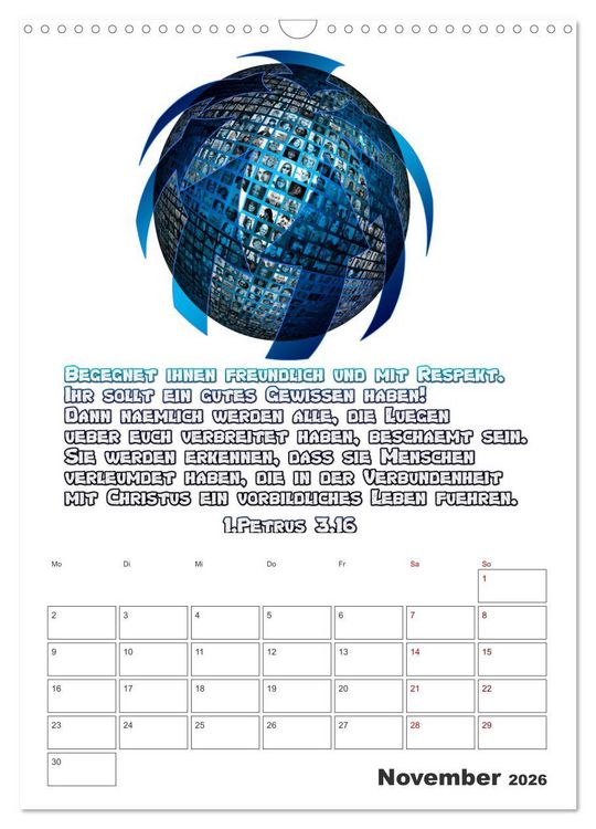 Produktbild: drei.sechzehn - Der Jesus Kalender (Wandkalender 2026 DIN A3 hoch), CALVENDO Monatskalender