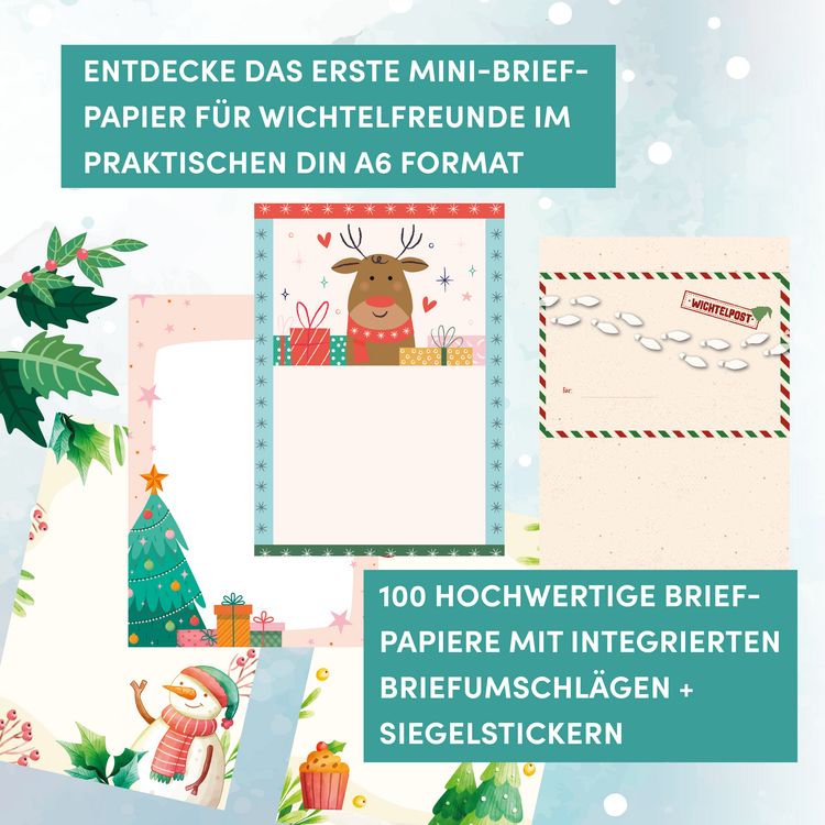 Produktbild: 100 Wichtelbriefpapiere
