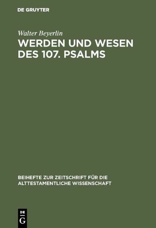 Produktbild: Werden und Wesen des 107. Psalms