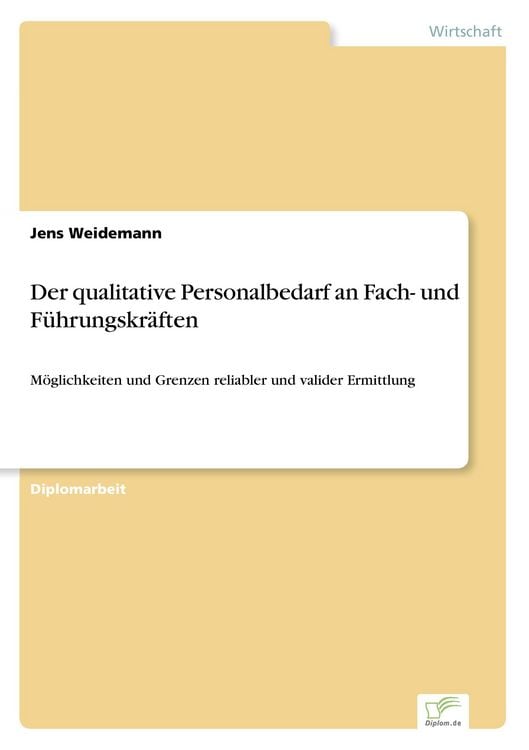 Produktbild: Der qualitative Personalbedarf an Fach- und F&uuml;hrungskr&auml;ften