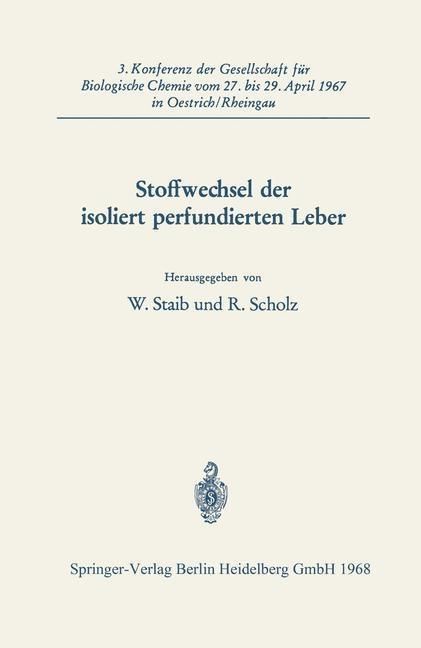 Produktbild: Stoffwechsel der isoliert perfundierten Leber
