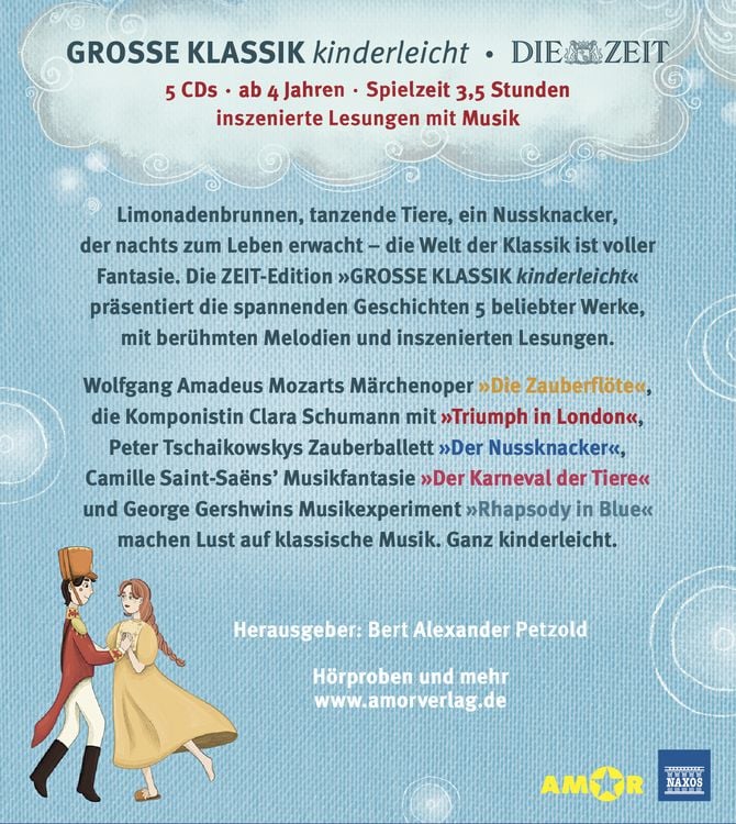 Produktbild: Gro&szlig;e Klassik kinderleicht. DIE ZEIT-Edition. (5 CDs, Lesungen mit Musik)