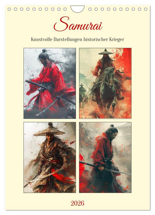 Produktbild: Samurai. Kunstvolle Darstellungen historischer Krieger (Wandkalender 2026 DIN A4 hoch), CALVENDO Monatskalender
