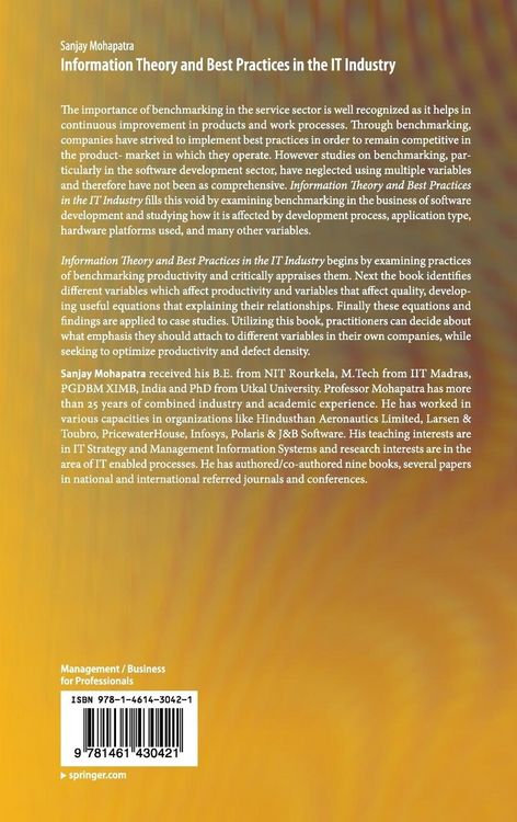 Produktbild: Information Theory and Best Practices in the IT Industry