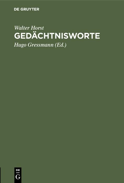 Produktbild: Ged&auml;chtnisworte