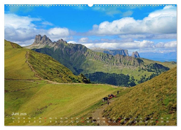 Produktbild: Urlaub auf der Seiser Alm (hochwertiger Premium Wandkalender 2026 DIN A2 quer), Kunstdruck in Hochglanz