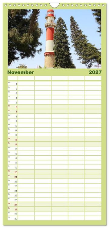 Produktbild: Familienplaner 2027 - Leuchtt&uuml;rme - Wegweisend durch das Jahr mit 5 Spalten (Wandkalender, 21 x 45 cm) CALVENDO