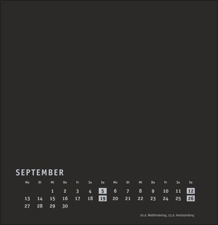 Produktbild: Premium-Bastelkalender schwarz gro&szlig; 2027