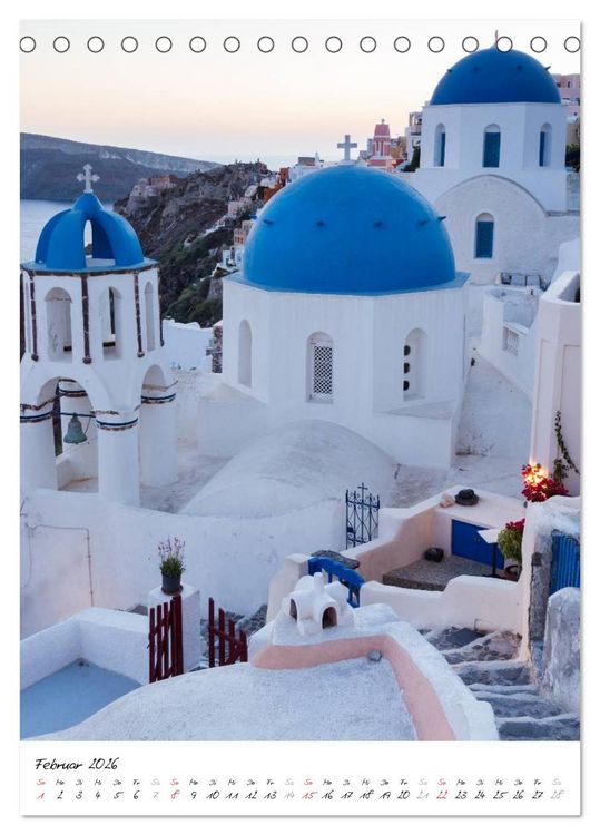 Produktbild: Insel des Lichts - Santorini (Tischkalender 2026 DIN A5 hoch), CALVENDO Monatskalender