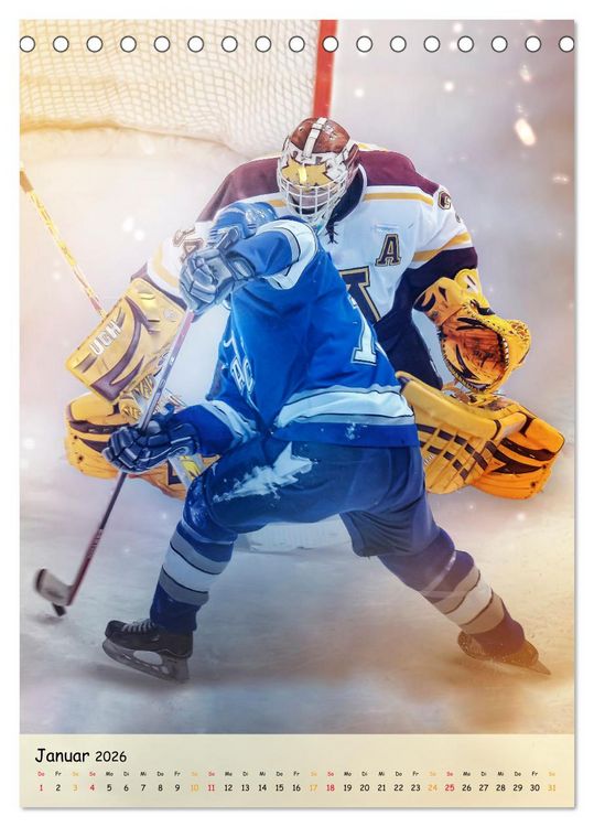 Produktbild: Eishockey Leidenschaft (Tischkalender 2026 DIN A5 hoch), CALVENDO Monatskalender
