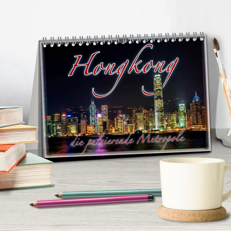Produktbild: Hongkong, die pulsierende Metropole (Tischkalender 2026 DIN A5 quer), CALVENDO Monatskalender