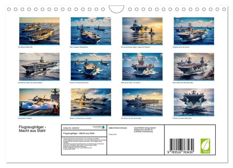 Produktbild: Flugzeugtr&auml;ger - Macht aus Stahl (Wandkalender 2027 DIN A4 quer), CALVENDO Monatskalender