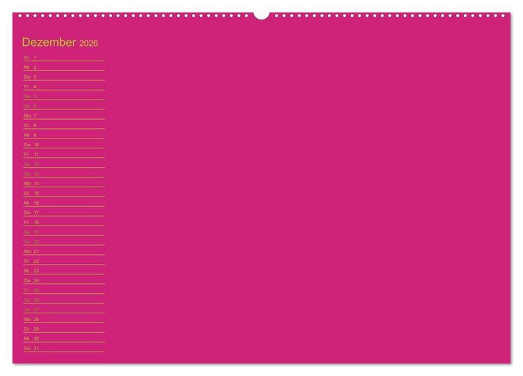Produktbild: Bastel-Geburtstagskalender pink / Geburtstagskalender (Wandkalender 2026 DIN A2 quer), CALVENDO Monatskalender