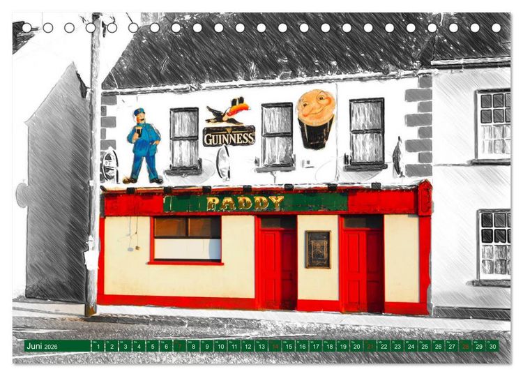 Produktbild: Irish Pubfronts - Irlands urige Kneipen (Tischkalender 2026 DIN A5 quer), CALVENDO Monatskalender