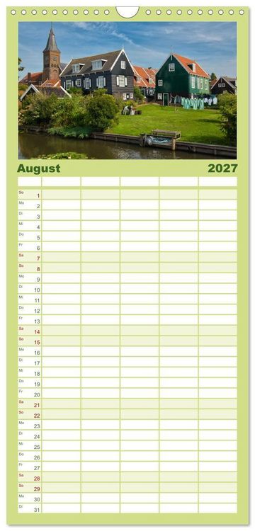 Produktbild: Familienplaner 2027 - Streifzug durch Nordholland mit 5 Spalten (Wandkalender, 21 x 45 cm) CALVENDO