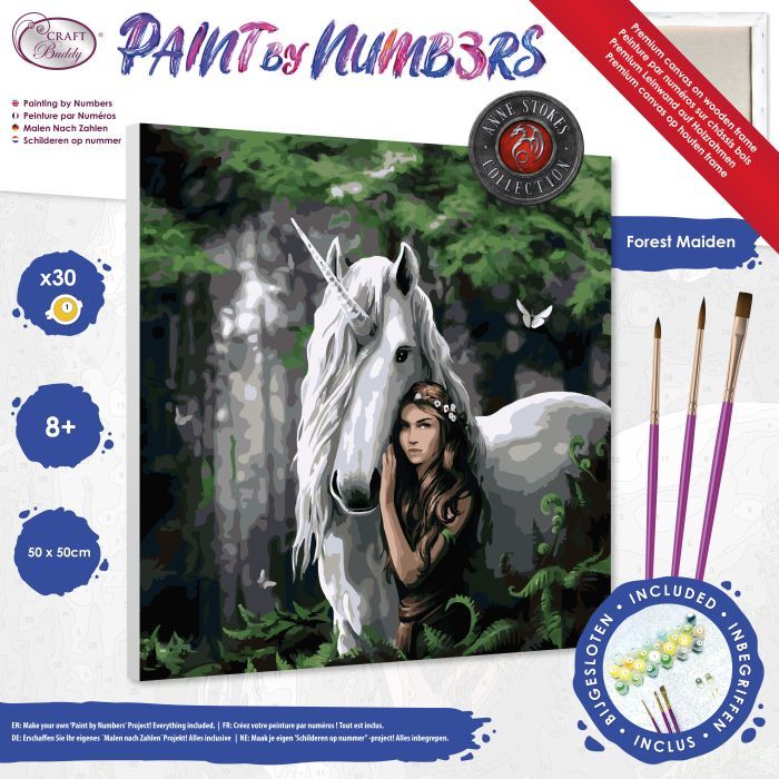 Produktbild: Craft Buddy PBN5050E - Paint by Numbers, Forest Maiden, 50x50 cm