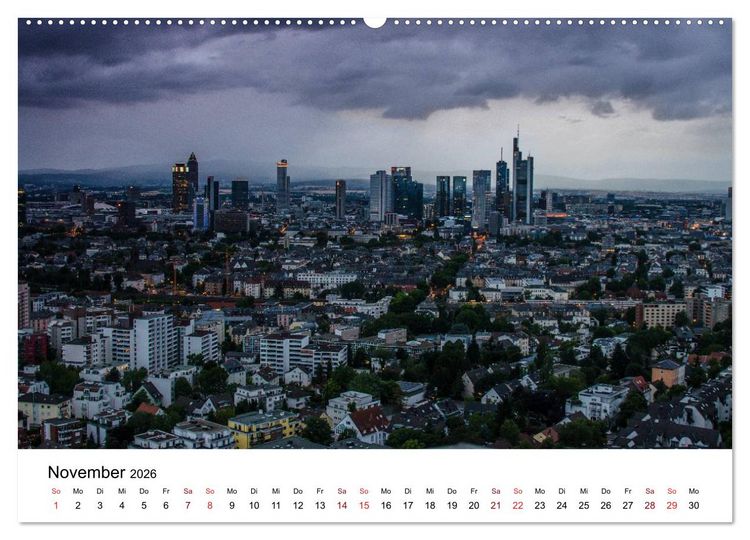 Produktbild: Frankfurt am Main bei Tag und Nacht (hochwertiger Premium Wandkalender 2026 DIN A2 quer), Kunstdruck in Hochglanz